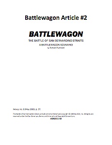 Battlewagon Article #2: The Battle of San Bernardino Straits